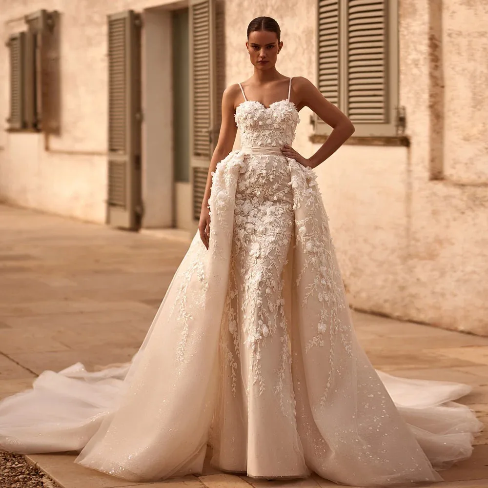 Honorable Mermaid Bridal Gowns 3D Flowers Sweetheart Wedding Dresses Customized Detachable Train High Quality Dress
Honorable Mermaid Bridal Gowns 3D Flowers Sweetheart Wedding Dresses Customized Detachable Train High Quality Dress