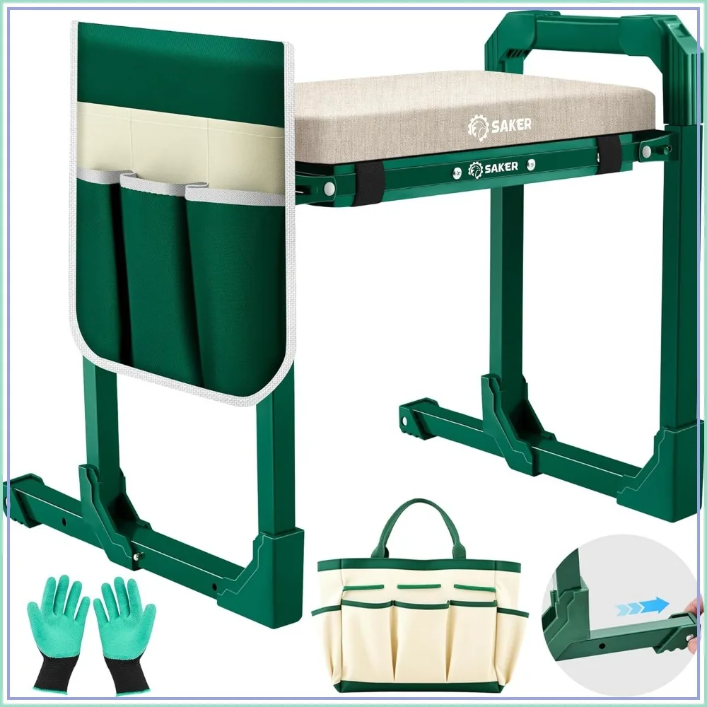2-in-1 Garden Kneeler & Seat, Foldable Stool with Extendable Legs, Heavy Duty 400lbs Support, Tool Storage Bag for Gardening
2-in-1 Garden Kneeler & Seat, Foldable Stool with Extendable Legs, Heavy Duty 400lbs Support, Tool Storage Bag for Gardening