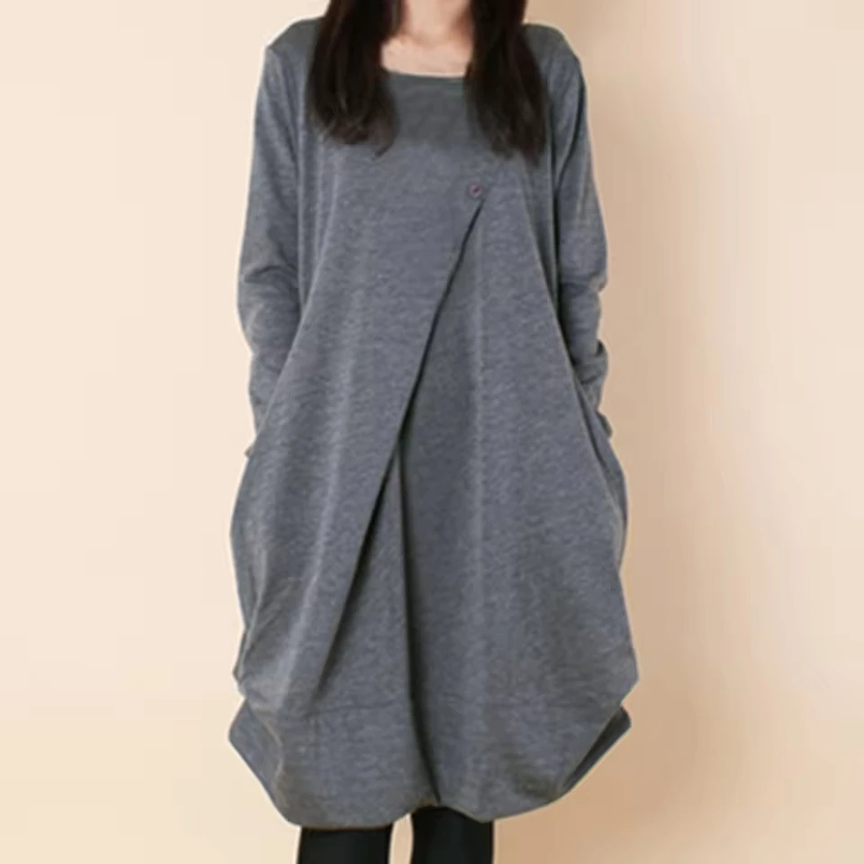 Womens Dresses For Teens Plus Size Two Artistic Large Swing Linen Loose Long Sleeved Cotton Linen Skirt Vestidos Para Mujer
Womens Dresses For Teens Plus Size Two Artistic Large Swing Linen Loose Long Sleeved Cotton Linen Skirt Vestidos Para Mujer