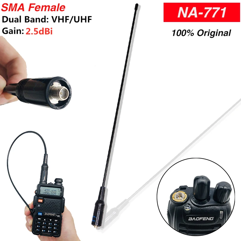 10w Original Baofeng NA-771 Antenna Dual Band VHF UHF High Power Gain Antena for Baofeng BF-888S UV-5R UV-82 Walkie Talkie Radio
10w Original Baofeng NA-771 Antenna Dual Band VHF UHF High Power Gain Antena for Baofeng BF-888S UV-5R UV-82 Walkie Talkie Radio