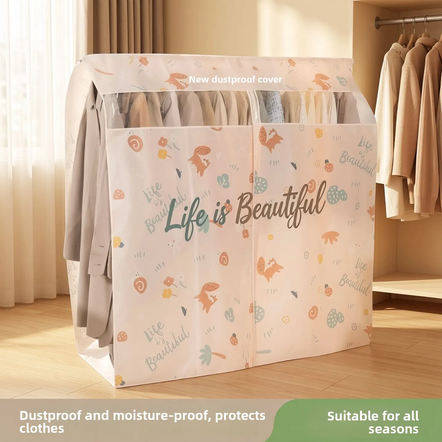 Dustproof Clothes Cover Hanging Style Home Use Coat Dust Cover Cloth Floor Standing Clothes Hanger for down Jacket
Dustproof Clothes Cover Hanging Style Home Use Coat Dust Cover Cloth Floor Standing Clothes Hanger for down Jacket