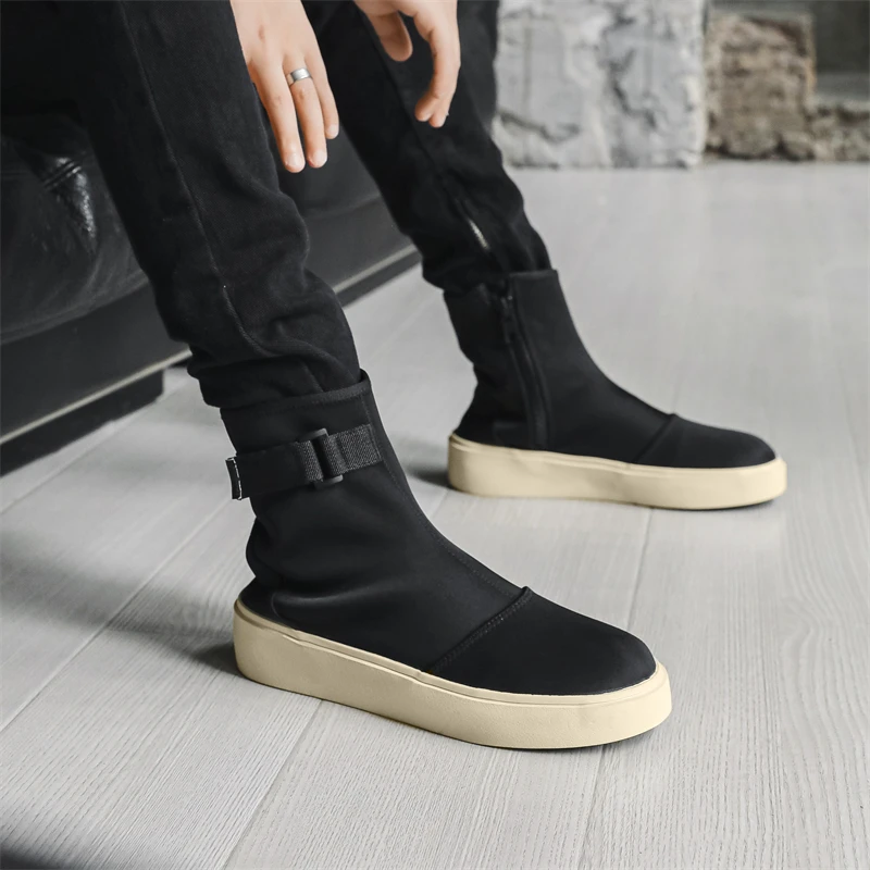 2024 Autumn Winter Men's Concise Boots Fashion Punk Style Street Round Toe Thick Bottom Height Increasing Platform Boots
2024 Autumn Winter Men's Concise Boots Fashion Punk Style Street Round Toe Thick Bottom Height Increasing Platform Boots