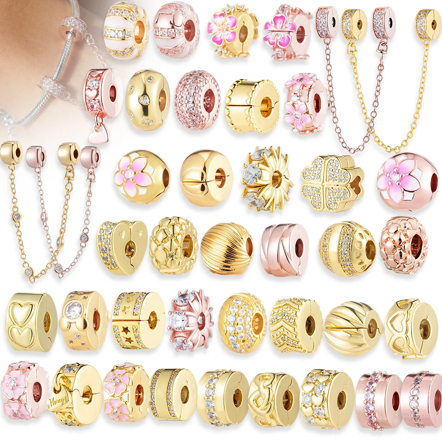 Rose Gold & Gold Plated Clip Charms for Bracelets Silver Plated Clips Crystal & Flower Design Fit European Bracelet DIY Jewelry
Rose Gold & Gold Plated Clip Charms for Bracelets Silver Plated Clips Crystal & Flower Design Fit European Bracelet DIY Jewelry