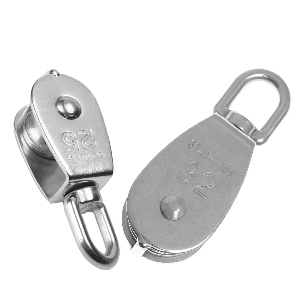 2 Pcs Pulley Block Stainless Steel Small Pulleys Bearing Lifting Wheel Clothesline Traction Marine Cable Load Rope
2 Pcs Pulley Block Stainless Steel Small Pulleys Bearing Lifting Wheel Clothesline Traction Marine Cable Load Rope