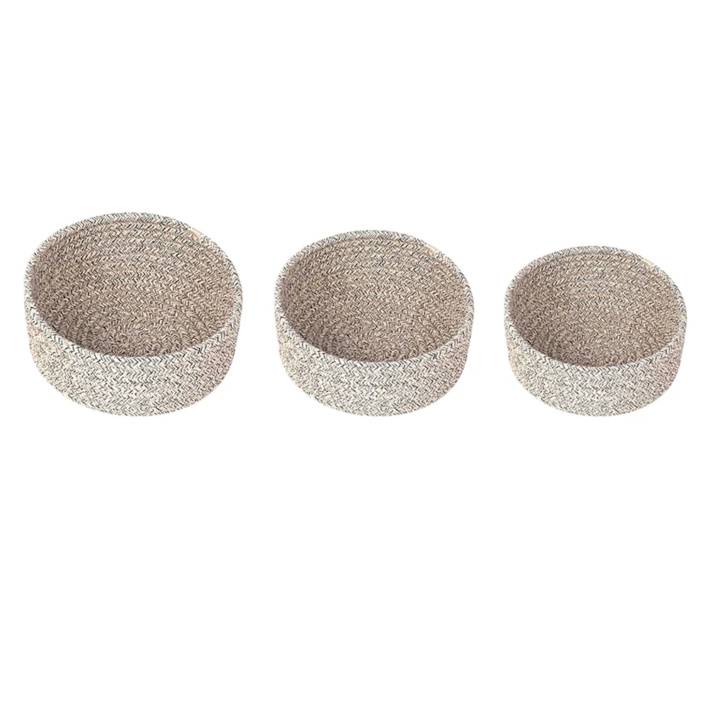 3pcs Cotton Rope Woven Tabletop Snacks Bedroom Storage Basket Decorative Flower Basket Lightweight Household Organizer
3pcs Cotton Rope Woven Tabletop Snacks Bedroom Storage Basket Decorative Flower Basket Lightweight Household Organizer