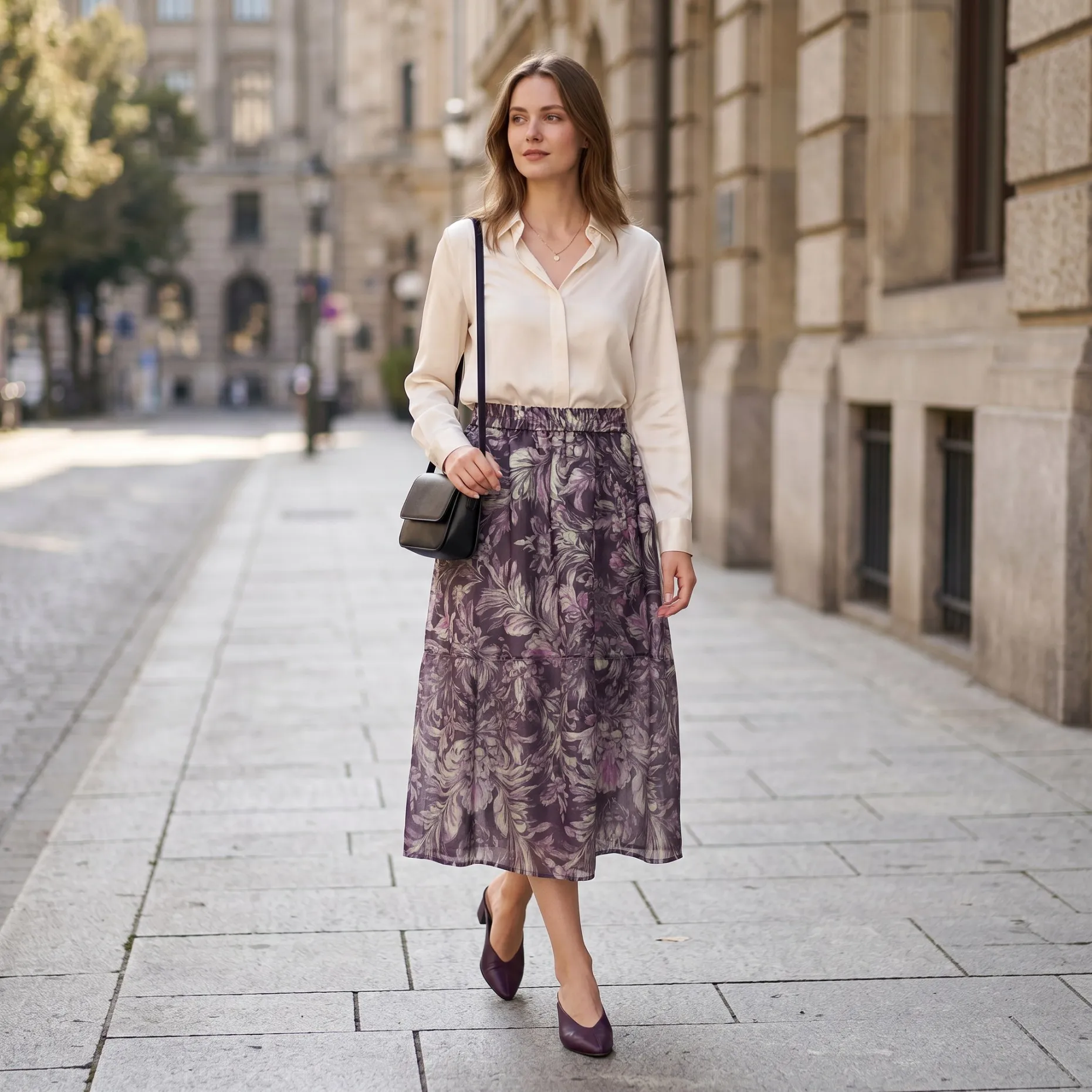 76% Tencel, 9% Linen Ladies Elegant Skirt High Waist Midi Length Skirt for Everyday Style Women Classic Solid Color BE08130
76% Tencel, 9% Linen Ladies Elegant Skirt High Waist Midi Length Skirt for Everyday Style Women Classic Solid Color BE08130