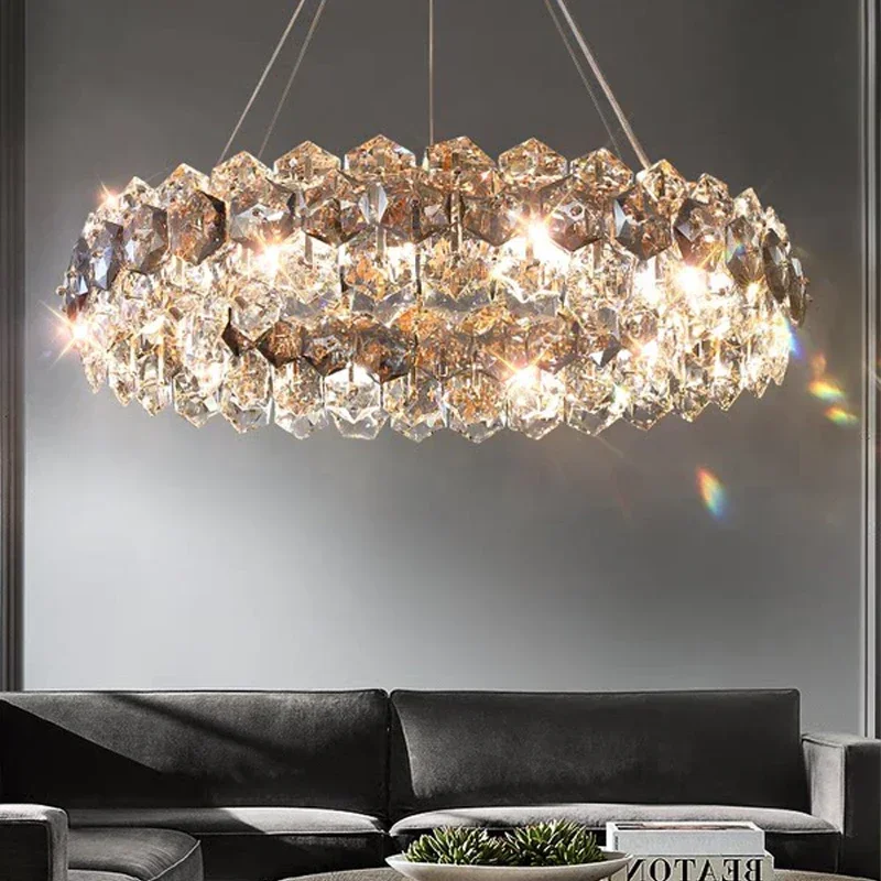 Modern Smoke Grey Crystal Chandelier For Living Room Round Hanging Lamp Luxury Home Decoration Light Fixtures Bedroom Led Light
Modern Smoke Grey Crystal Chandelier For Living Room Round Hanging Lamp Luxury Home Decoration Light Fixtures Bedroom Led Light