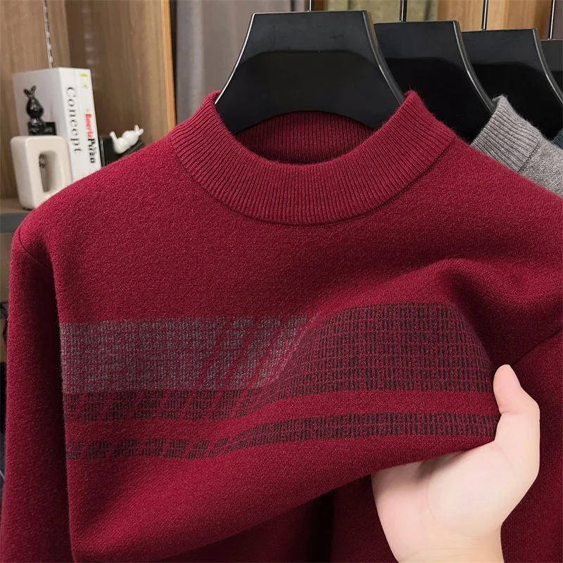 Мужской зимний теплый вязаный свитер с высоким воротником, свободная основа irt Dad Sle, красный шерстяной свитер, мягкий прямой крой, модный городской
Мужской зимний теплый вязаный свитер с высоким воротником, свободная основа irt Dad Sle, красный шерстяной свитер, мягкий прямой крой, модный городской