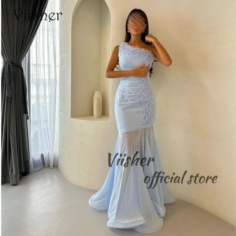 Viisher Blue Mermaid One Shoulder Prom Party Dresses Pleats Tulle Tight Long Evening Dress Dubai Arabic Formal Gowns
Viisher Blue Mermaid One Shoulder Prom Party Dresses Pleats Tulle Tight Long Evening Dress Dubai Arabic Formal Gowns