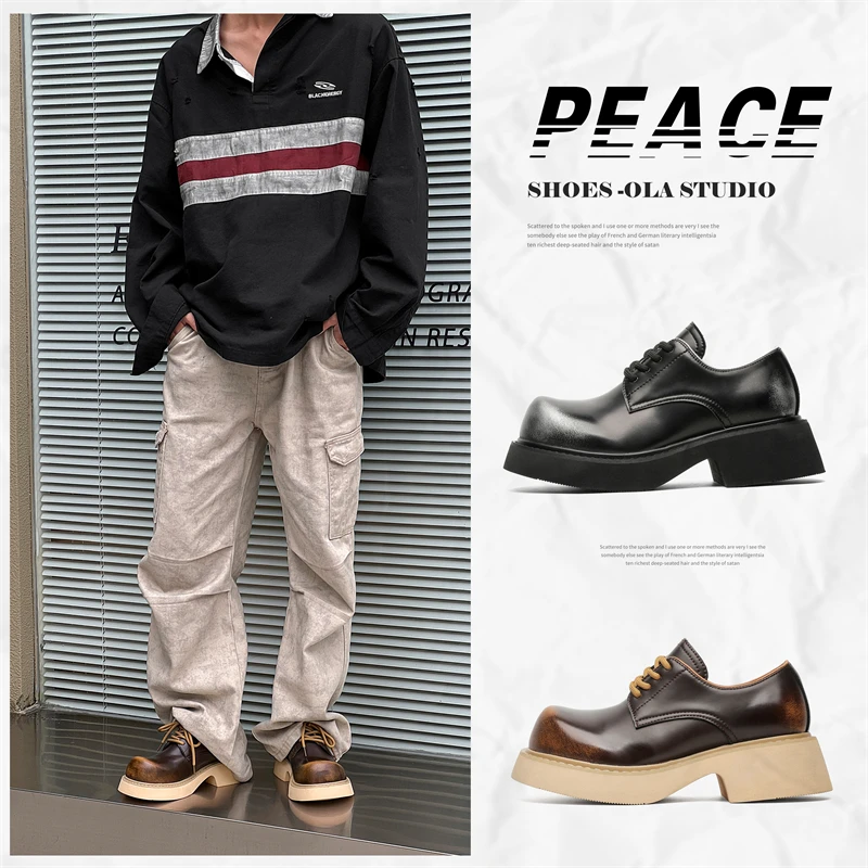 Fashion Leather Casual Shoes Thick Bottom Height Increase Shoes Luxury Brand Business Formal Shoe for Unisex Lace-up Dress Shoes
Fashion Leather Casual Shoes Thick Bottom Height Increase Shoes Luxury Brand Business Formal Shoe for Unisex Lace-up Dress Shoes