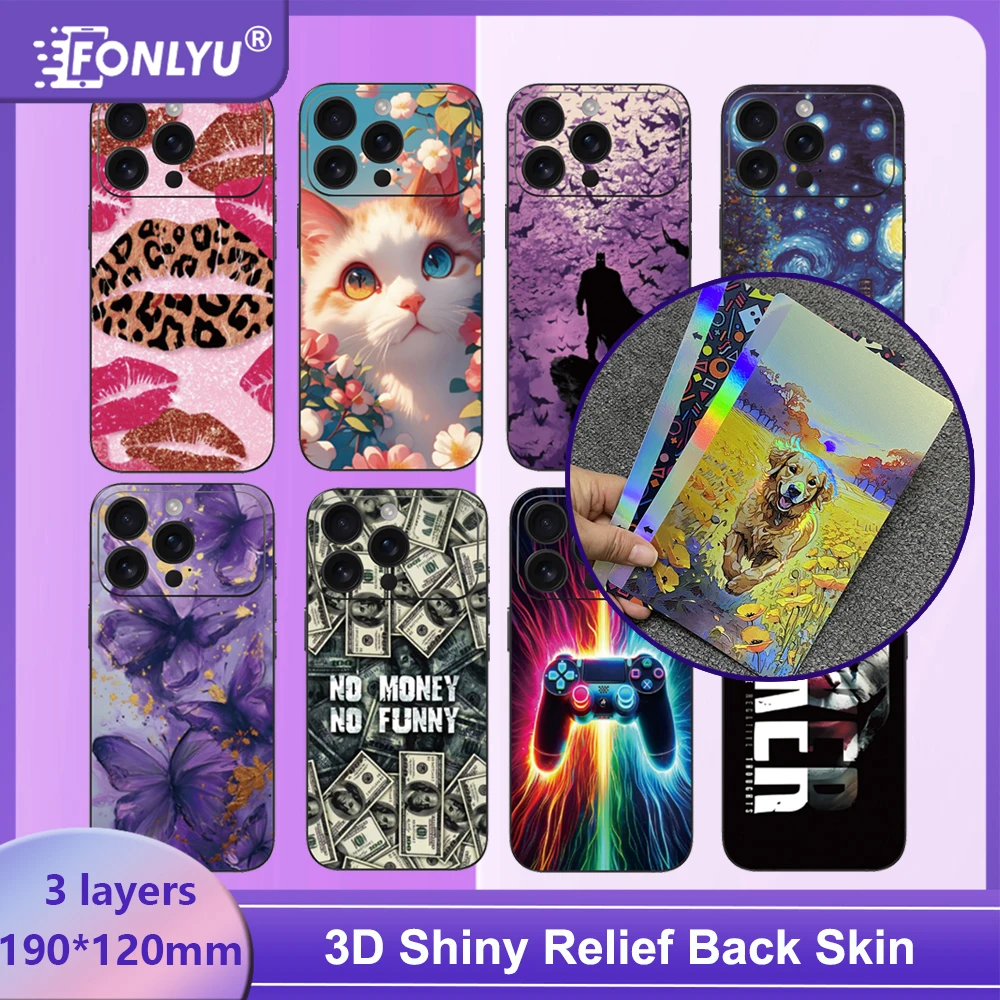 FONLYU 50PCS 3D Laser Shiny Embossed Back Skin Sticker For iPhone 17 16 15 Pro Max Rear Cover Decorative Film Cutting Machine
FONLYU 50PCS 3D Laser Shiny Embossed Back Skin Sticker For iPhone 17 16 15 Pro Max Rear Cover Decorative Film Cutting Machine