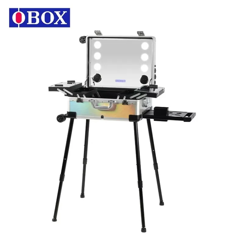 Makeup Trolley Case Tough Smart Cosmetic Box with Stand Smart Tough Screen Mirror Storage Luggage for Makeup Artist
Makeup Trolley Case Tough Smart Cosmetic Box with Stand Smart Tough Screen Mirror Storage Luggage for Makeup Artist