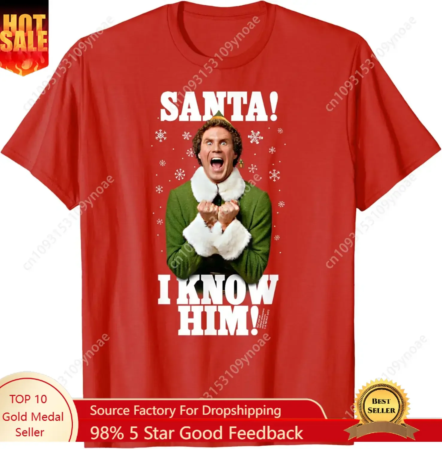 Elf Santa I Know Him TShirt Man Women Cotton Tee Soft Shirt Breathable Top Short Sleeves Humorous Print Funny Vintage
Elf Santa I Know Him TShirt Man Women Cotton Tee Soft Shirt Breathable Top Short Sleeves Humorous Print Funny Vintage