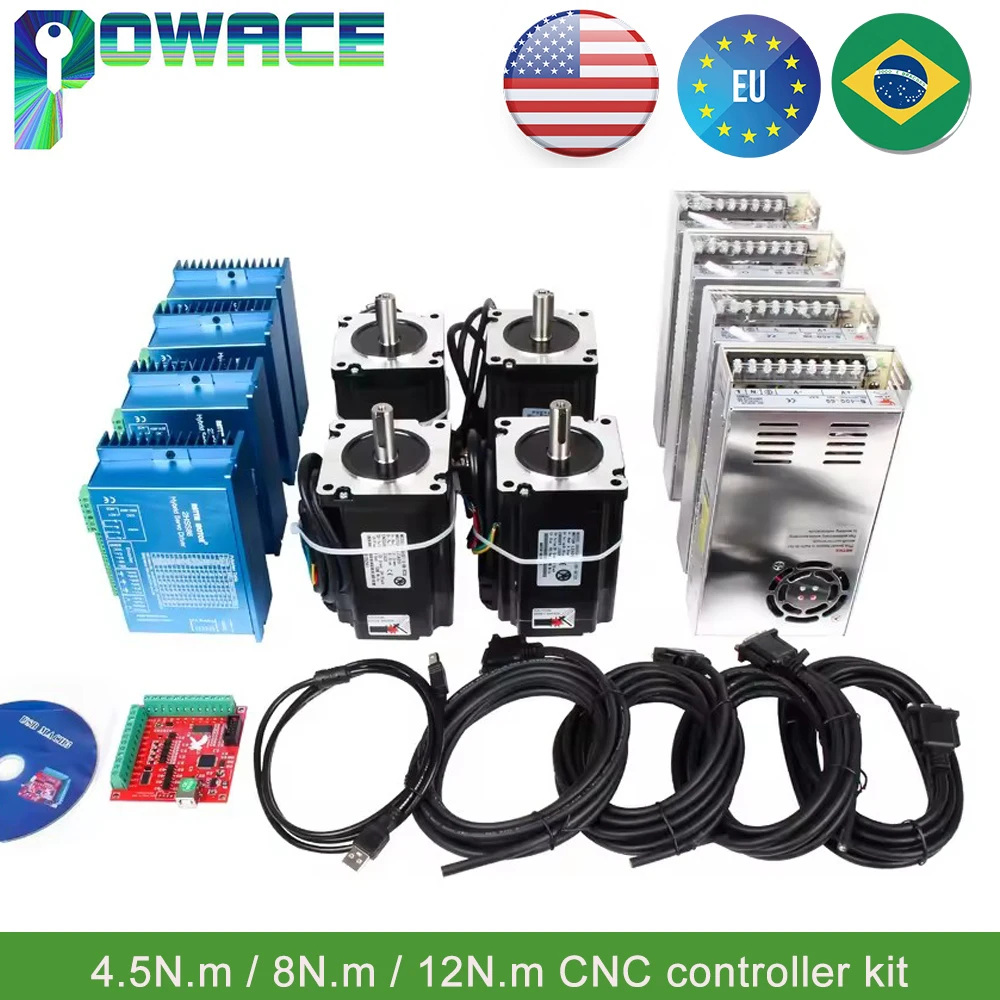 12N.m Nema34 Closed Loop Servo Motor 154mm + 2HSS86 Driver CNC Controller Kit For MACH3 Router Milling
12N.m Nema34 Closed Loop Servo Motor 154mm + 2HSS86 Driver CNC Controller Kit For MACH3 Router Milling