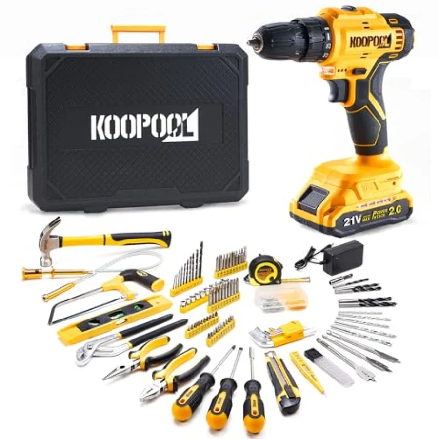 Tool Kit Box Drill Set with 21V Cordless Drill Tool Box with Drill Hand Drill Set for Men Power Tool Combo for Home Repair DIY
Tool Kit Box Drill Set with 21V Cordless Drill Tool Box with Drill Hand Drill Set for Men Power Tool Combo for Home Repair DIY