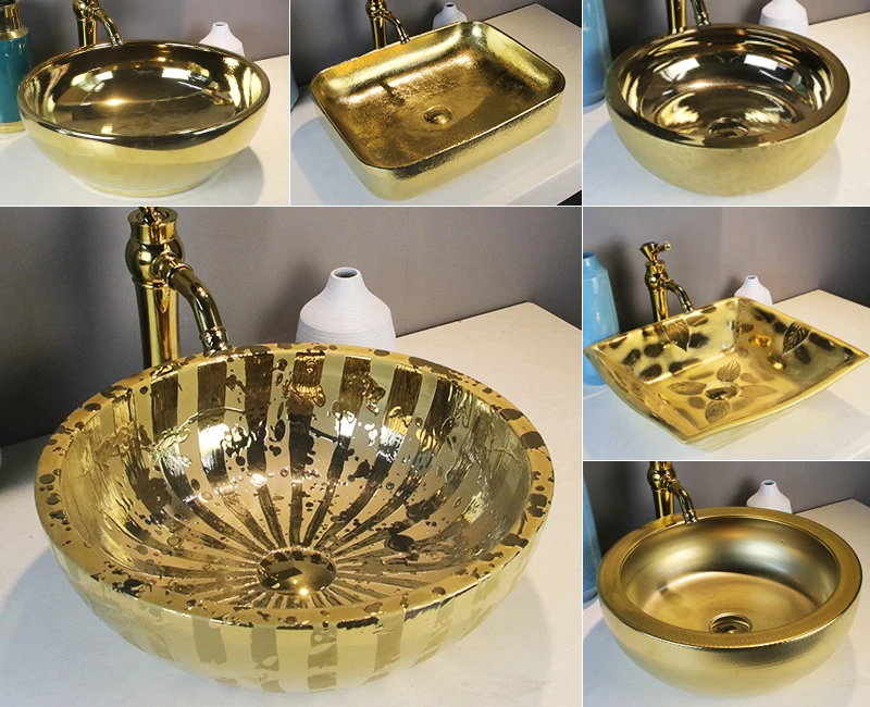 European-Style Table Basin Ceramic Oval Wash Basin Golden Art Washbasin Modern Minimalist Bathroom Wash Basin
European-Style Table Basin Ceramic Oval Wash Basin Golden Art Washbasin Modern Minimalist Bathroom Wash Basin