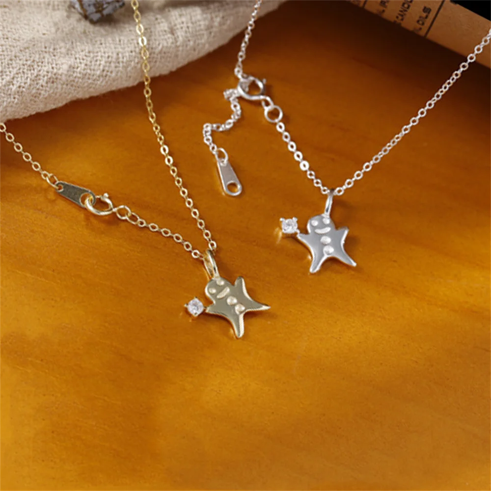 Корейская цепочка на ключицу из стерлингового серебра 925 пробы для женщин, форма пряничного человечка, милое нишевое минималистское ожерелье, рождественский подарок
Корейская цепочка на ключицу из стерлингового серебра 925 пробы для женщин, форма пряничного человечка, милое нишевое минималистское ожерелье, рождественский подарок