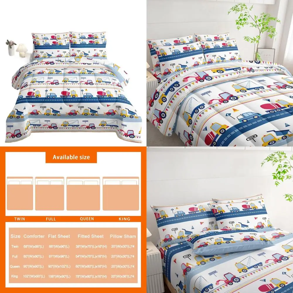 Комплект постельного белья для детского строительного грузовика: одеяло для экскаваторов и тракторов из 7 предметов с простынями, двойной размер
Комплект постельного белья для детского строительного грузовика: одеяло для экскаваторов и тракторов из 7 предметов с простынями, двойной размер