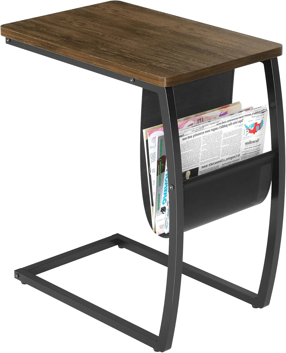 Side Table End Table, Vintage C Shaped Couch Table with Side Pocket for Sofa Laptop Coffee Snack, Walnut
Side Table End Table, Vintage C Shaped Couch Table with Side Pocket for Sofa Laptop Coffee Snack, Walnut