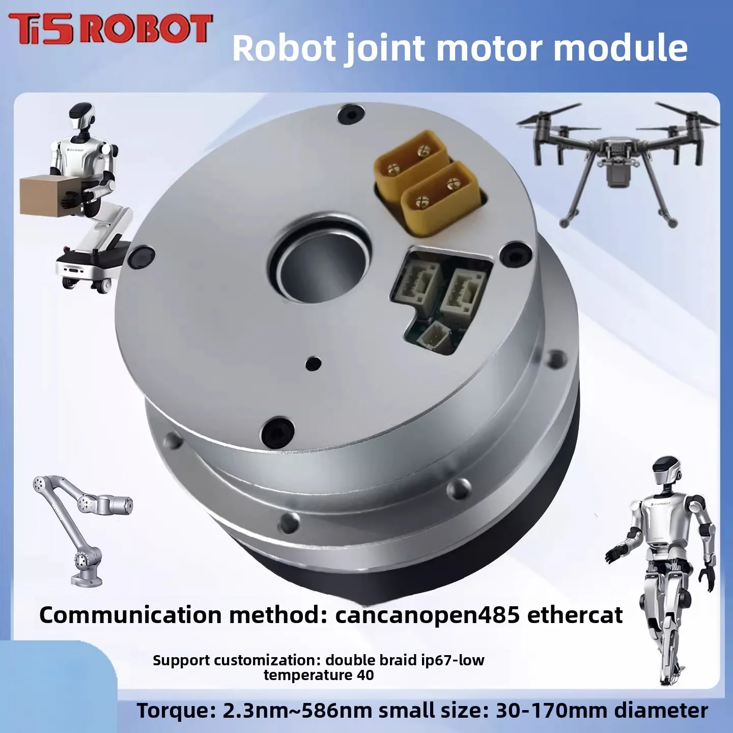 CRA-RI70-90-PRO Hollow Joint Motor Harmonic Integrated High Torque Electric Robot Type Bionic Manipulator Brushless Servo Module
CRA-RI70-90-PRO Hollow Joint Motor Harmonic Integrated High Torque Electric Robot Type Bionic Manipulator Brushless Servo Module