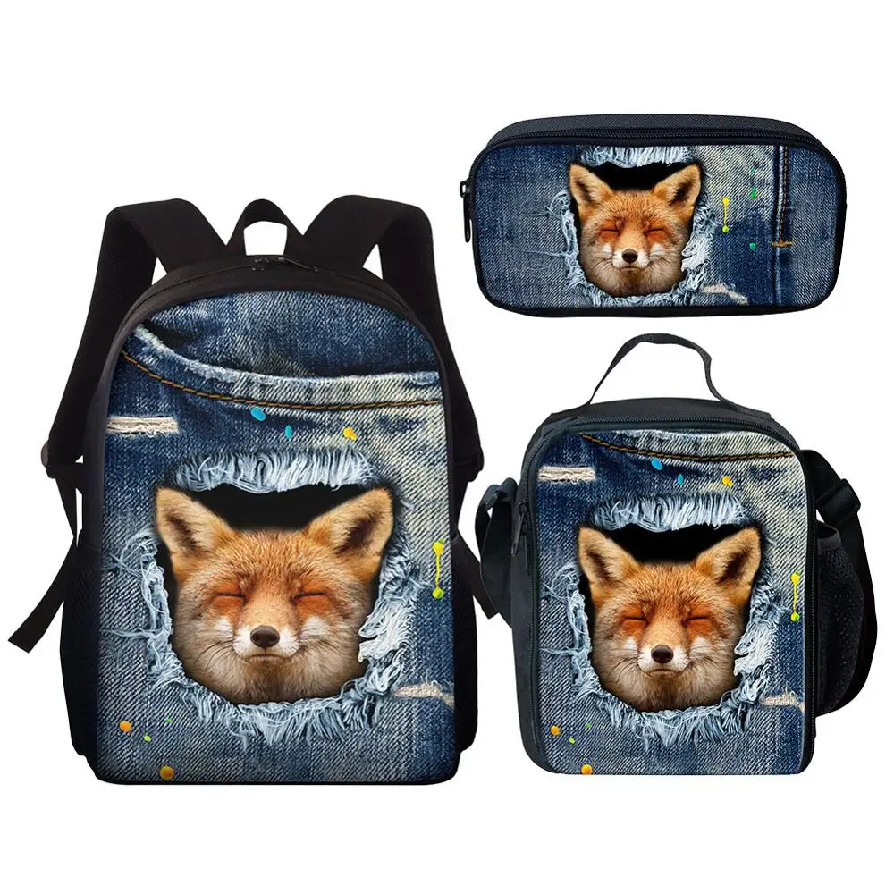 15” School Bags Set For Boys Children Backpack Kids Girls Back Pack Book Bag Cute Fox 3D Print School Bagpack Mochilas Escolares
15” School Bags Set For Boys Children Backpack Kids Girls Back Pack Book Bag Cute Fox 3D Print School Bagpack Mochilas Escolares
