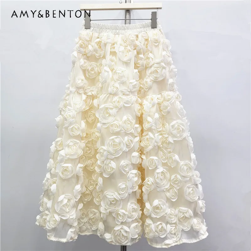 Mid-Length Puffy Fairy A-Line Skirt French Elegant Three-Dimensional Rose Flower European And American Style Women's Y2k Skirts
Mid-Length Puffy Fairy A-Line Skirt French Elegant Three-Dimensional Rose Flower European And American Style Women's Y2k Skirts