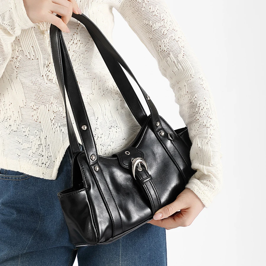 Женские сумки через плечо в стиле Y2K, ретро-сумки, плиссированная сумка-багет с заклепками, модные женские сумки-шопперы из искусственной кожи
Женские сумки через плечо в стиле Y2K, ретро-сумки, плиссированная сумка-багет с заклепками, модные женские сумки-шопперы из искусственной кожи