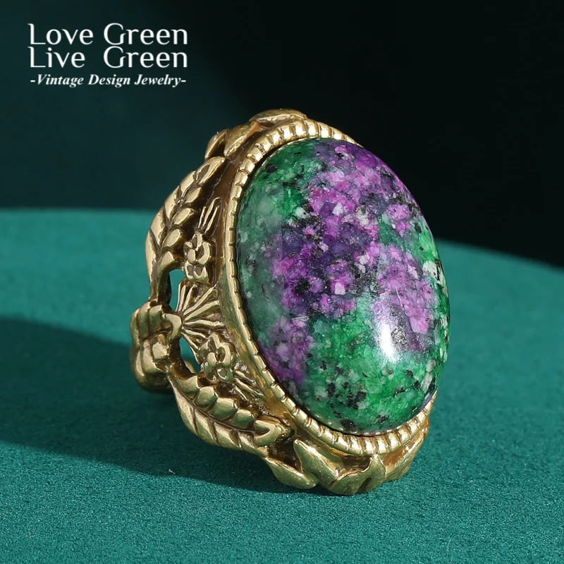 Vintage Big Rings For Woman Stone Natural Purple Green Oval Antique Gold Color Adjustable Accessories Luxury Dubai Jewelry 2025
Vintage Big Rings For Woman Stone Natural Purple Green Oval Antique Gold Color Adjustable Accessories Luxury Dubai Jewelry 2025