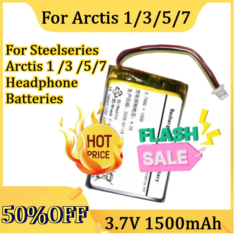 For Steelseries Arctis 1 /3 /5/7 Headphone Batteries New High-Quality 3.7V 1500mAh Battery
For Steelseries Arctis 1 /3 /5/7 Headphone Batteries New High-Quality 3.7V 1500mAh Battery