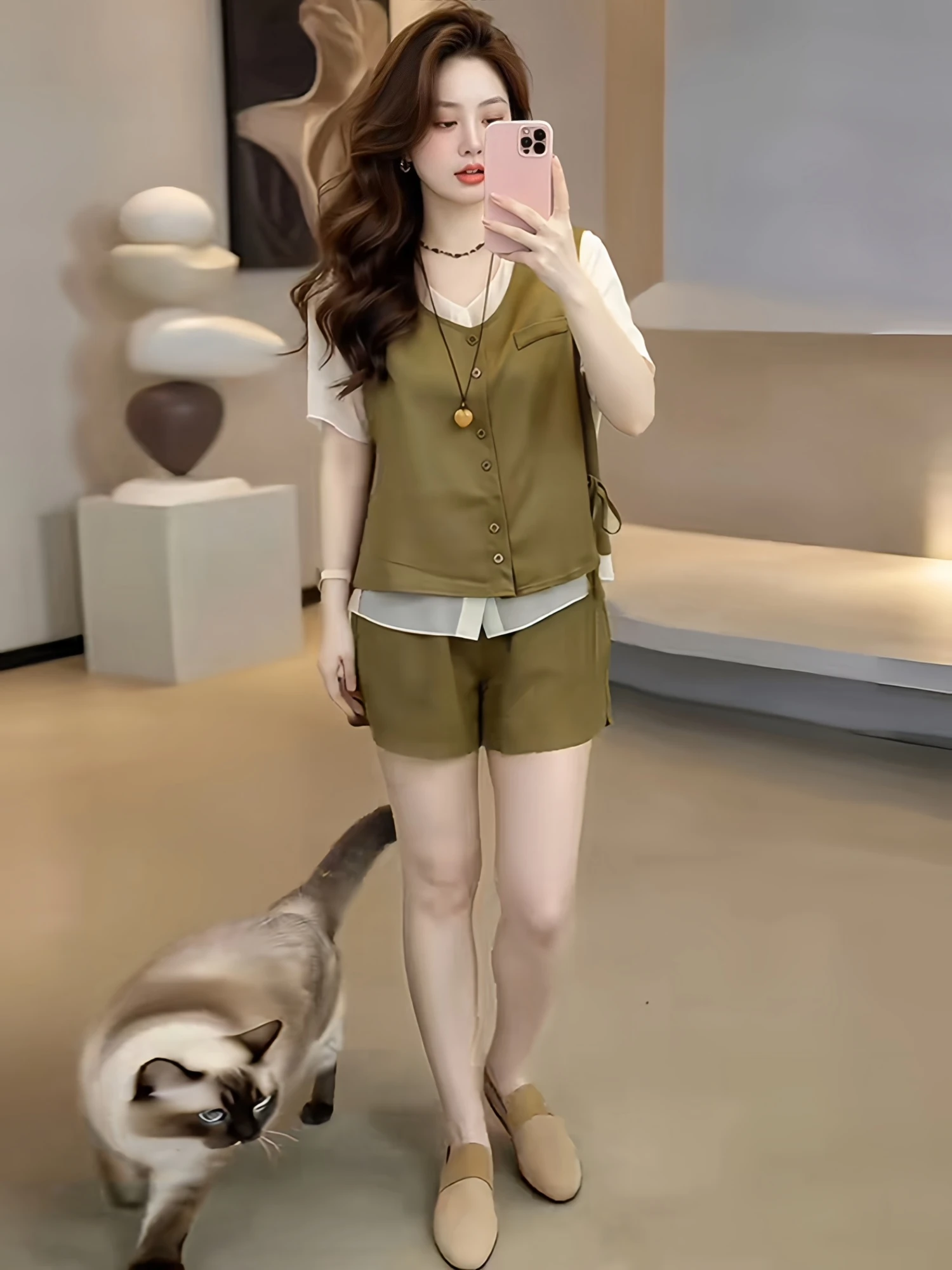 Casual Summer Outfit Women's Short Sleeve Shirt And Shorts Two Piece Set Color Block Design Breathable Polyester Fabric High ...
Casual Summer Outfit Women's Short Sleeve Shirt And Shorts Two Piece Set Color Block Design Breathable Polyester Fabric High ...