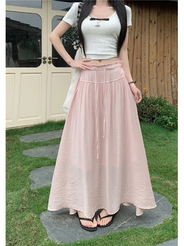 High Waist A-Line Skirt with Pleats And Drawstring for plus Size Women Summer New Style Loose Fit Flared Half-length Skirt
High Waist A-Line Skirt with Pleats And Drawstring for plus Size Women Summer New Style Loose Fit Flared Half-length Skirt
