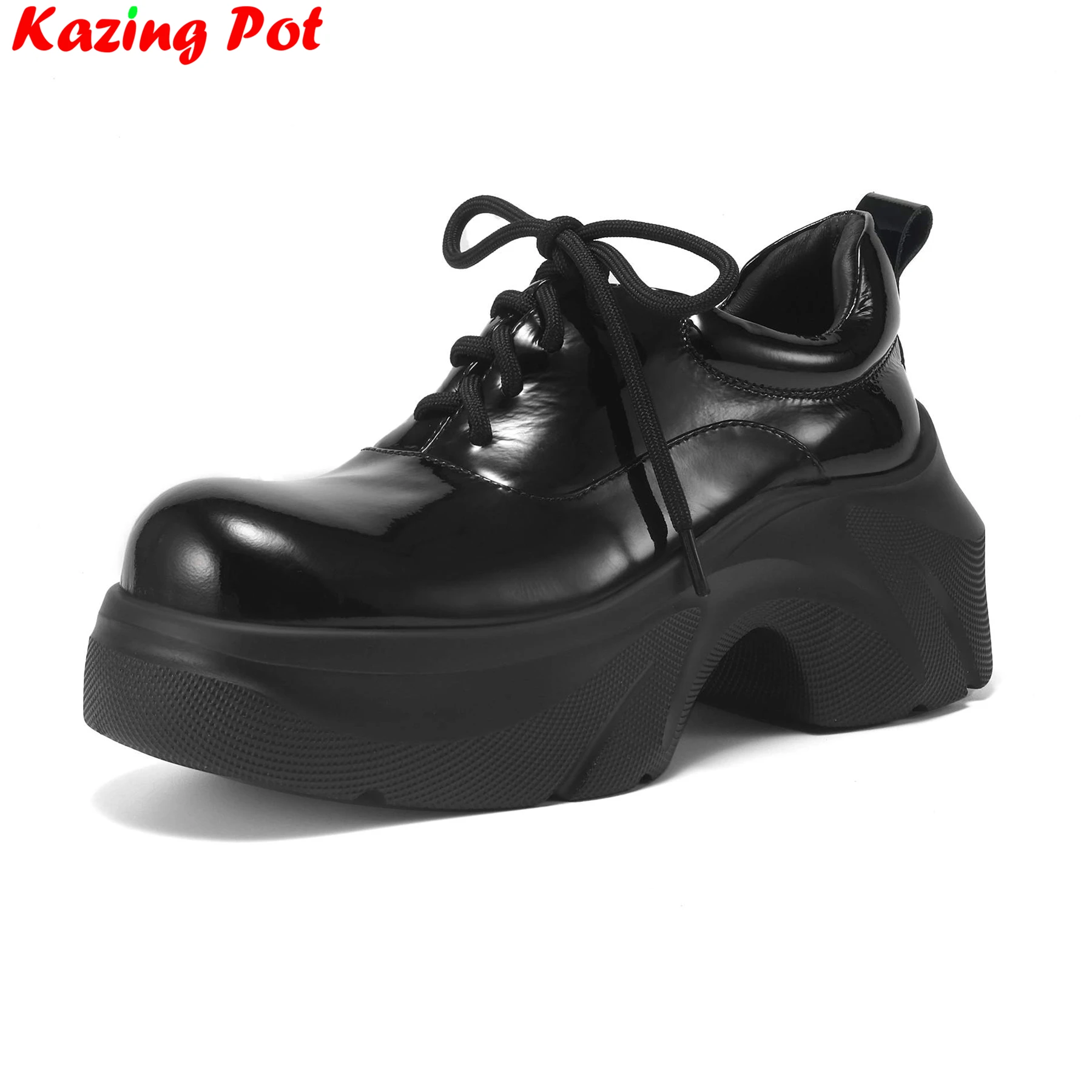 Krazing Pot Cow Leather Lace Up Concise Casual Shoes Spring Fall Platform Sneakers Catwalk Elegant Brand Women Vulcanized Shoes
Krazing Pot Cow Leather Lace Up Concise Casual Shoes Spring Fall Platform Sneakers Catwalk Elegant Brand Women Vulcanized Shoes