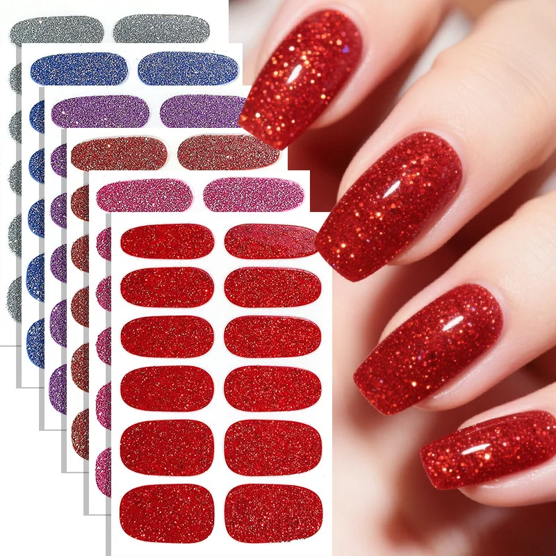 5pcs 16Tips Full Cover Nail Stickers Sequin Gel Color Stickers for Nails Gel Polish Strips Patch Slider Sticker Manicure Decals
5pcs 16Tips Full Cover Nail Stickers Sequin Gel Color Stickers for Nails Gel Polish Strips Patch Slider Sticker Manicure Decals