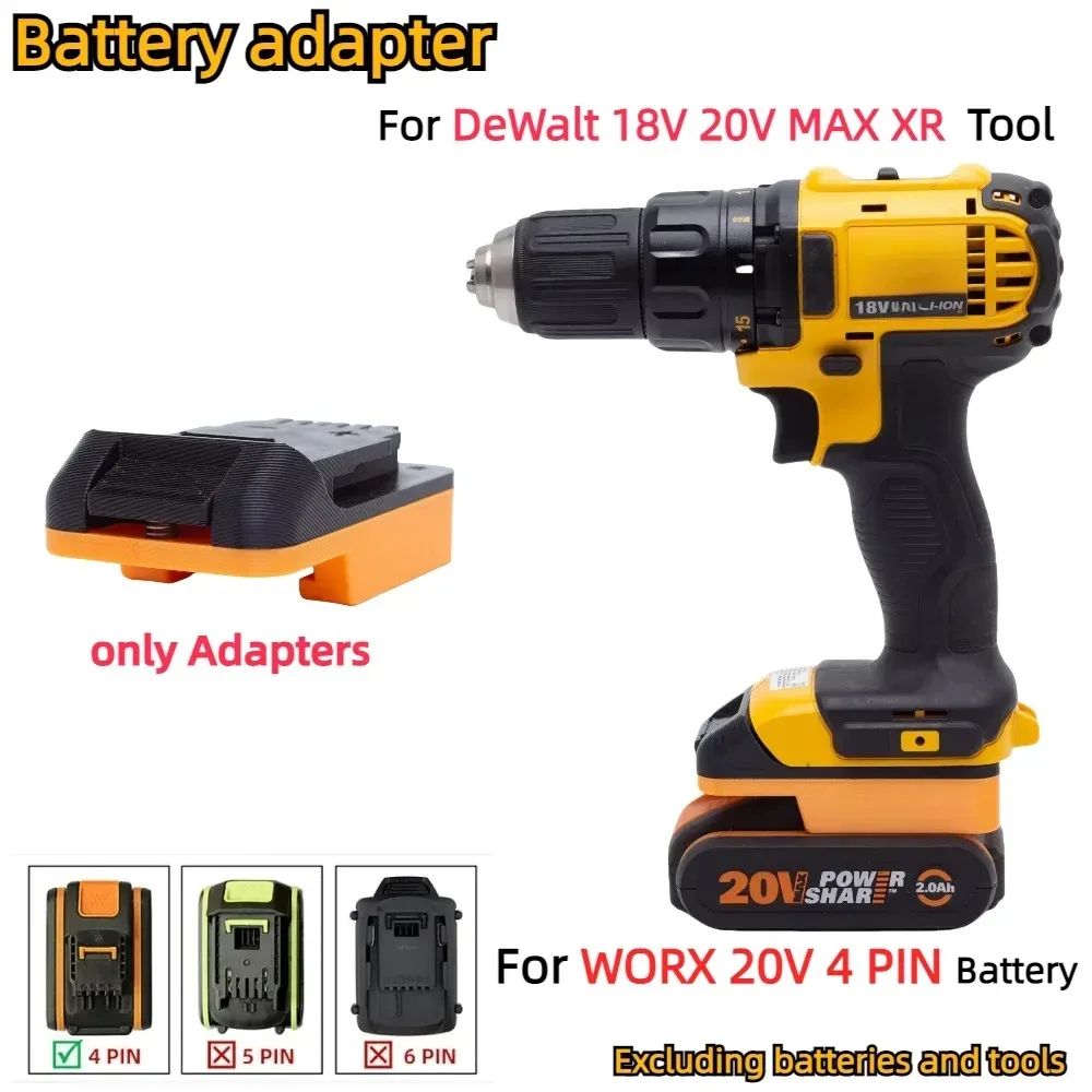Адаптер/преобразователь для аккумуляторов WORX 20V 4 PIN Li-ion для беспроводных электроинструментов DeWalt 18V 20V (только адаптер)
Адаптер/преобразователь для аккумуляторов WORX 20V 4 PIN Li-ion для беспроводных электроинструментов DeWalt 18V 20V (только адаптер)