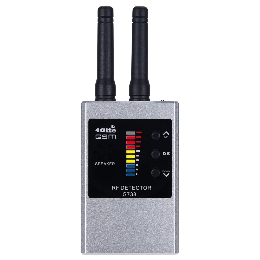 G738W Professional Anti Spy Wireless RF Signal Detects Bug GSM Audio GPS Tracker Hidden Camera Anti Eavesdropping Device Scanner
G738W Professional Anti Spy Wireless RF Signal Detects Bug GSM Audio GPS Tracker Hidden Camera Anti Eavesdropping Device Scanner