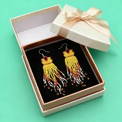 Beaded earrings Geometry Gradient color Bohemia Alloy Pattern Hand-woven female Trend Skirt Tassel Simple Rice bead earrings
Beaded earrings Geometry Gradient color Bohemia Alloy Pattern Hand-woven female Trend Skirt Tassel Simple Rice bead earrings