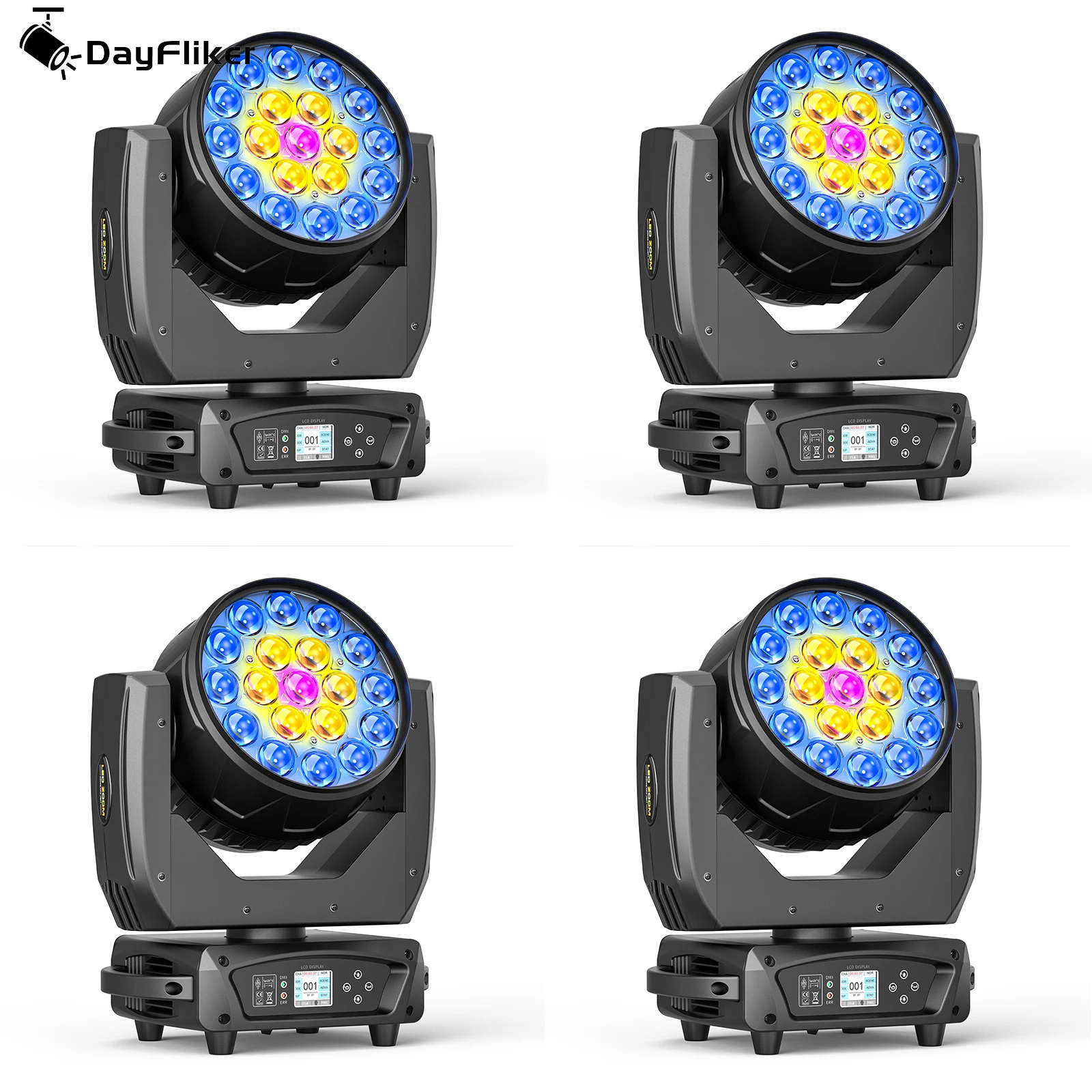 DayFlicker 4Pcs 19*20W Moving Head Light Stage Lighting Effect DMX 512 16/24CH Control Channel for DJ Disco Nightclub KTV Bar
DayFlicker 4Pcs 19*20W Moving Head Light Stage Lighting Effect DMX 512 16/24CH Control Channel for DJ Disco Nightclub KTV Bar