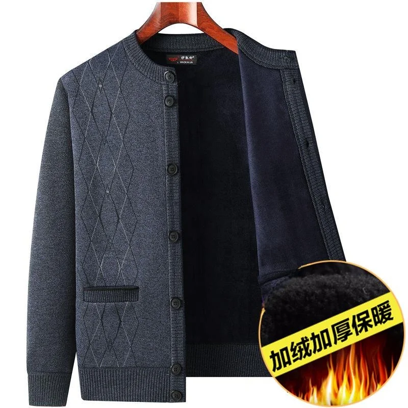 Thiened Fce round Ne Knitted Sweater Cardigan for Middle-Aged And ly Men Faionable Winter Outerwear Casual Wear
Thiened Fce round Ne Knitted Sweater Cardigan for Middle-Aged And ly Men Faionable Winter Outerwear Casual Wear