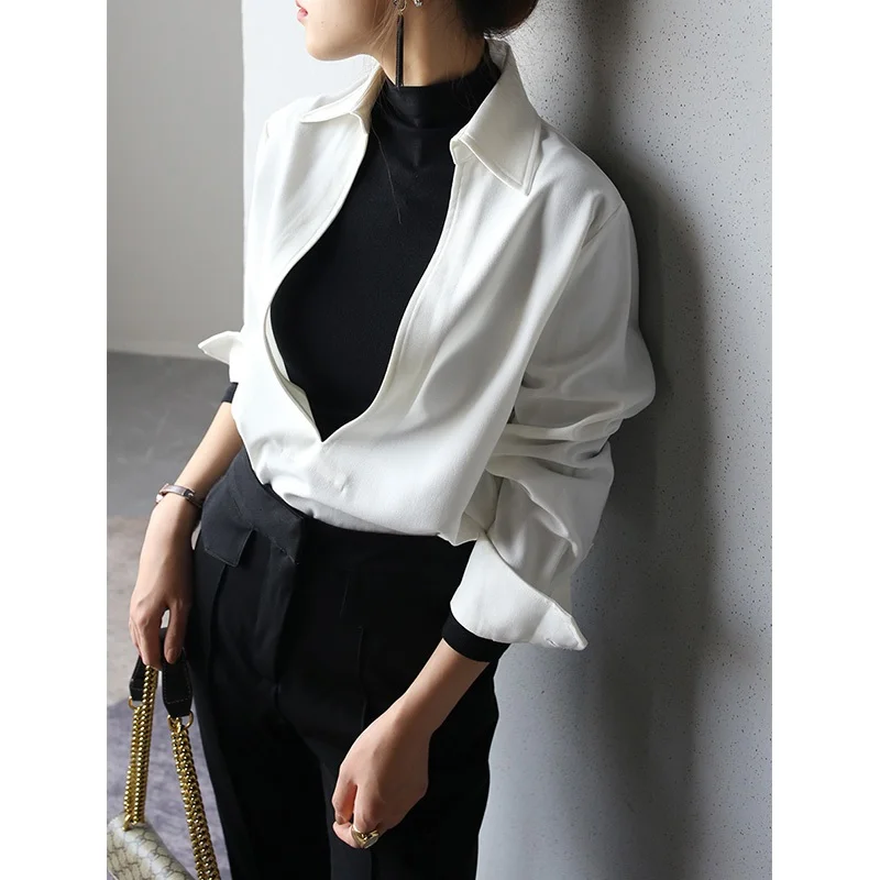 White V-Ne Long Sve Women's irt Vintage Layering Brand Button up Chic Top Trendy Commute Sle Loose Fit Autumn Winter
White V-Ne Long Sve Women's irt Vintage Layering Brand Button up Chic Top Trendy Commute Sle Loose Fit Autumn Winter