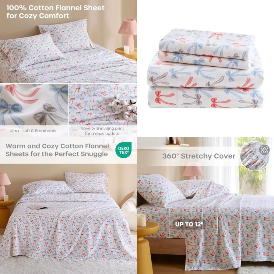 Flannel Sheets, Cozy Soft 100 Cotton Flannel Bedding, Printed Warm Sheets Set, Ultra Soft Cold Weather Bed Sheet Set,,4 Pcs
Flannel Sheets, Cozy Soft 100 Cotton Flannel Bedding, Printed Warm Sheets Set, Ultra Soft Cold Weather Bed Sheet Set,,4 Pcs