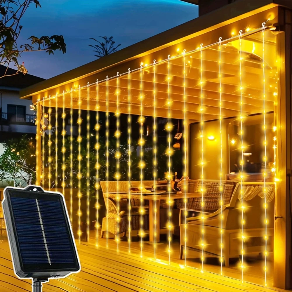 LED Solar Curtain Lights Outdoor Waterproof Fairy Lights with 8 Modes Bedroom Window Patio Garden Christmas Wedding Decorative
LED Solar Curtain Lights Outdoor Waterproof Fairy Lights with 8 Modes Bedroom Window Patio Garden Christmas Wedding Decorative