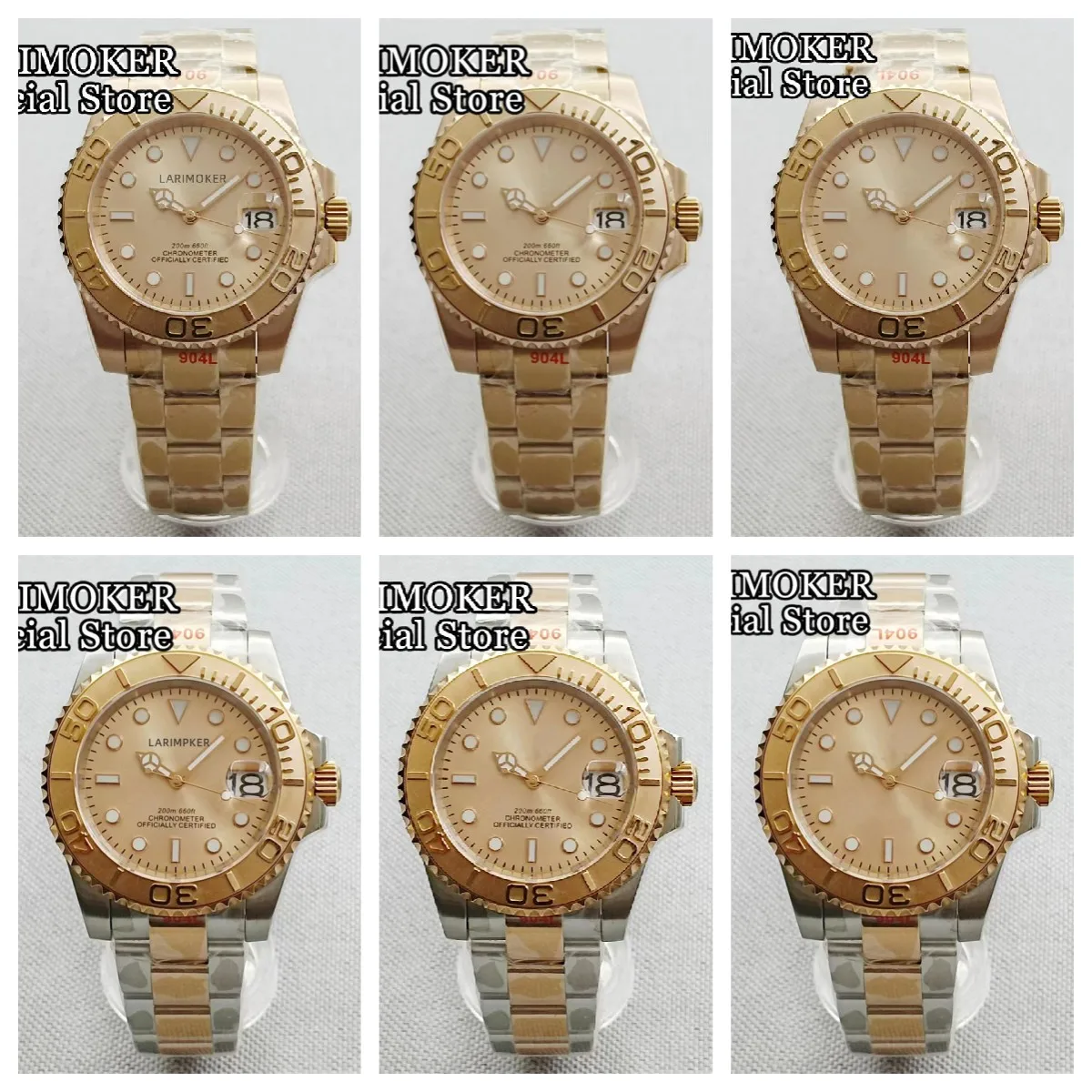 LARIMOKER Rose gold 20ATM Waterproof 40mm Japan NH35 Automatic Man Watches Movement Sapphire Yellow gold BGW9 Luminous Dial Date
LARIMOKER Rose gold 20ATM Waterproof 40mm Japan NH35 Automatic Man Watches Movement Sapphire Yellow gold BGW9 Luminous Dial Date