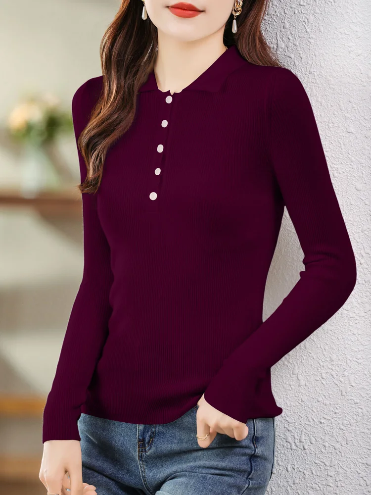 100% Merino Wool Women's POLO Collar Button Casual Fashion Slim Fit Base Sweater Pullover Sweater Knitted Sweater
100% Merino Wool Women's POLO Collar Button Casual Fashion Slim Fit Base Sweater Pullover Sweater Knitted Sweater