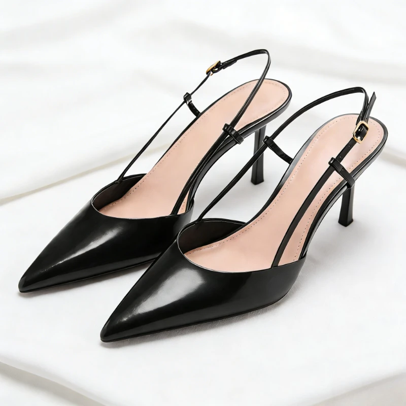 Sexy Pointed-Toe Patent Leather Heeled Sandal Ladies Fashion Buckle-Strap Slingback Woman Pumps Luxury Party Designer High Heels
Sexy Pointed-Toe Patent Leather Heeled Sandal Ladies Fashion Buckle-Strap Slingback Woman Pumps Luxury Party Designer High Heels