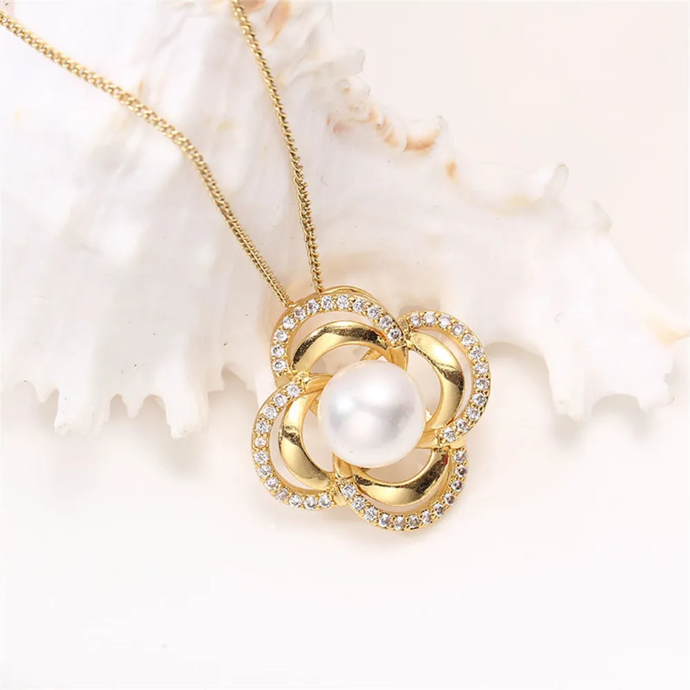 14K Gold-plated Pendant Empty Support Plated K Gold Craft Flower Pearl Pendant Necklace Temperament Female DIY Accessories
14K Gold-plated Pendant Empty Support Plated K Gold Craft Flower Pearl Pendant Necklace Temperament Female DIY Accessories