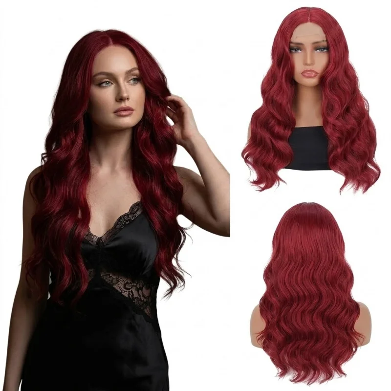 24 Inch Red Wavy Synthetic Lace Front Wig 13x4 Lace Part Heat Resistant Elegant Styling Wig for Daily Cosplay Women Use
24 Inch Red Wavy Synthetic Lace Front Wig 13x4 Lace Part Heat Resistant Elegant Styling Wig for Daily Cosplay Women Use