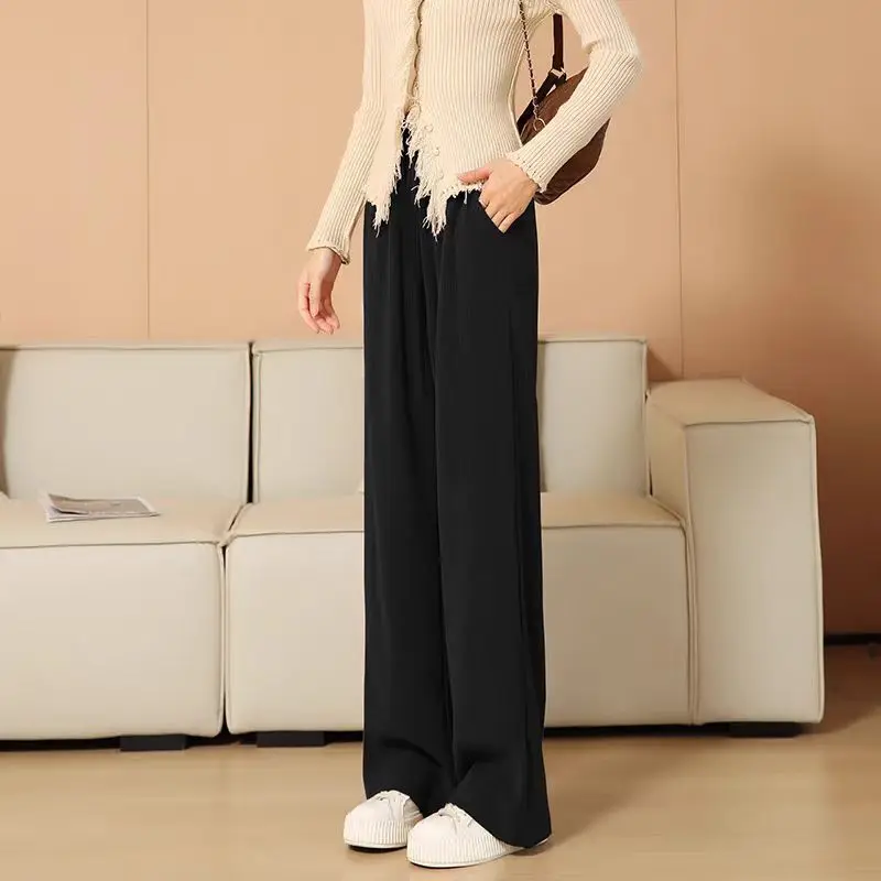 Spring Summer Women's Slim Fit Wide Leg Pants Pure Color Thin Straight Casual Trousers Outdoor Wear
Spring Summer Women's Slim Fit Wide Leg Pants Pure Color Thin Straight Casual Trousers Outdoor Wear