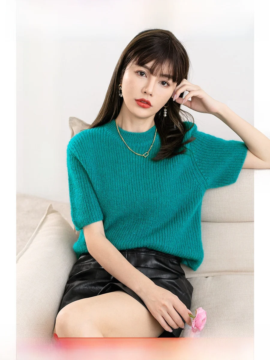 ROCO Белый вязаный свитер с коротким рукавом для женщин, новая весенняя коллекция, теплый, облегающий, шерстяной, с дизайном спущенных плеч
ROCO Белый вязаный свитер с коротким рукавом для женщин, новая весенняя коллекция, теплый, облегающий, шерстяной, с дизайном спущенных плеч