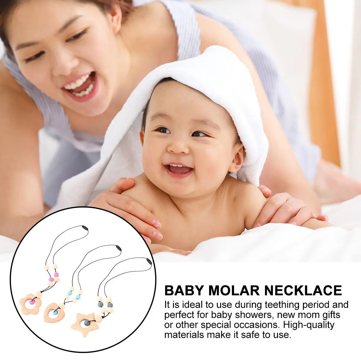 3 Pcs Baby Teether Necklace Necklaces Silicone Chain for Mom Toy Chew Dental Glue
3 Pcs Baby Teether Necklace Necklaces Silicone Chain for Mom Toy Chew Dental Glue
