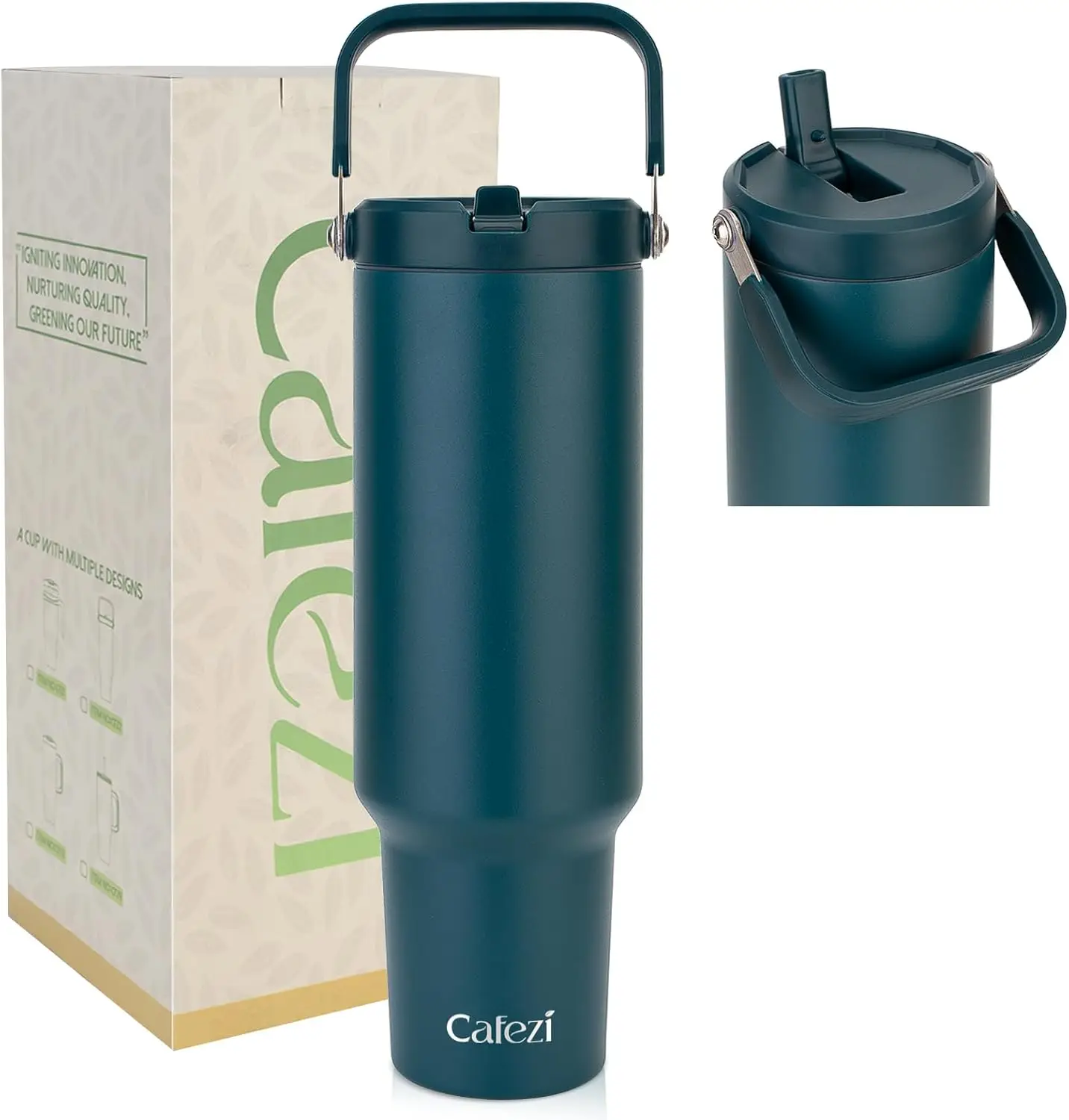 50oz Vacuum Insulated Tumbler with Lid and Straw, Leak Proof Stainless Steel Water Bottle with Handle, Fits Cup Holder for Home Office Outdoors
50oz Vacuum Insulated Tumbler with Lid and Straw, Leak Proof Stainless Steel Water Bottle with Handle, Fits Cup Holder for Home Office Outdoors